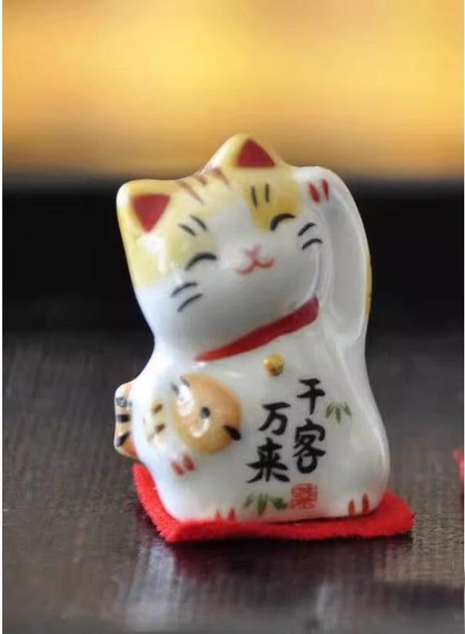 realideas Set of 3 Mini Japanese Ceramic Maneki Neko Lucky Fortune cat Figurines Waving Fortune Decor Ornaments for Home Decor, Gifts for Mom, Girlfriend - Image 4